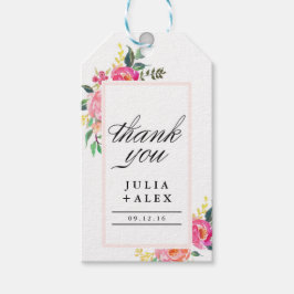 Floral Vielen Dank Ihnen Gefallen Tags Geschenkanhänger