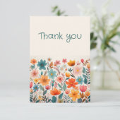 Floral Vielen Dank Karte (Stehend Vorderseite)
