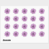 Floral Vielen Dank Lila Daisy Blume - Lavender Runder Aufkleber (Blatt)