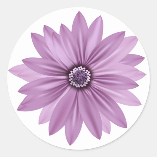 Floral Vielen Dank Lila Daisy Blume - Lavender Runder Aufkleber (Vorderseite)