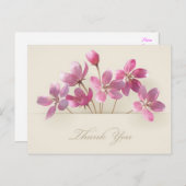 Floral Vielen Dank Lila Lavender Pink Blume Tan Postkarte (Vorne/Hinten)