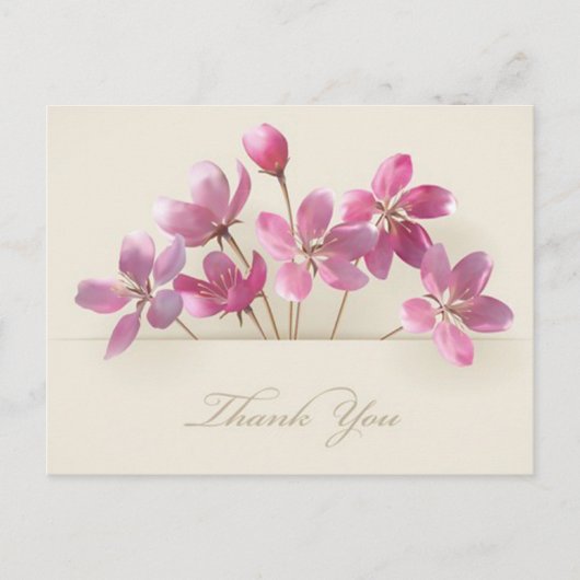Floral Vielen Dank Lila Lavender Pink Blume Tan Postkarte (Vorderseite)
