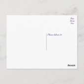 Floral Vielen Dank Lila und weißes Herz Postkarte (Rückseite)