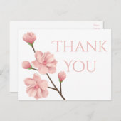 Floral Vielen Dank Pink Cherry Blossom Blume Party Postkarte (Vorne/Hinten)