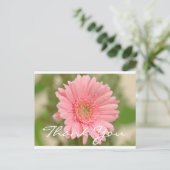 Floral Vielen Dank Pink Gerbera Daisy Blume Postkarte (Stehend Vorderseite)