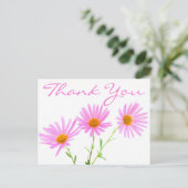 Floral Vielen Dank Pink Lavender Daisy Blume Postkarte (Stehend Vorderseite)