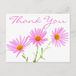 Floral Vielen Dank Pink Lavender Daisy Blume Postkarte