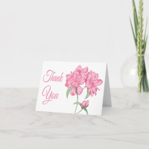 Floral Vielen Dank Pink Peony Blume Blank Notizkar Dankeskarte