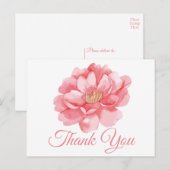 Floral Vielen Dank Pink Peony Blume Peonies Postkarte (Vorne/Hinten)
