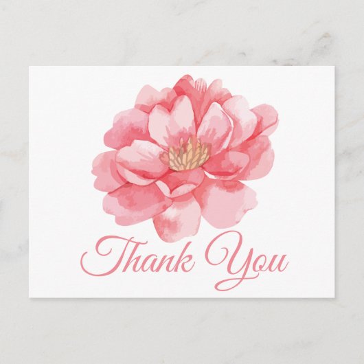 Floral Vielen Dank Pink Peony Blume Peonies Postkarte (Vorderseite)