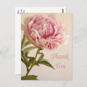Floral Vielen Dank Pink Peony Blume Postkarte (Vorne/Hinten)