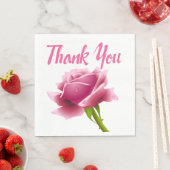 Floral Vielen Dank Pink Rose Blume Serviette (Beispiel)