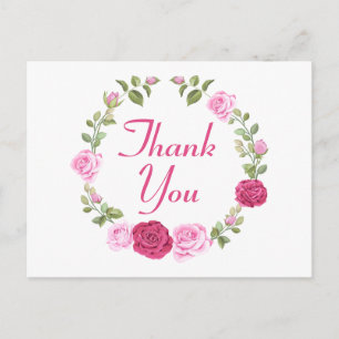 Floral Vielen Dank Pink Rose Botanischer Garten Postkarte
