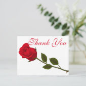 Floral Vielen Dank Rote Rose Blume Postkarte (Stehend Vorderseite)