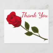 Floral Vielen Dank Rote Rose Blume Postkarte (Vorderseite)