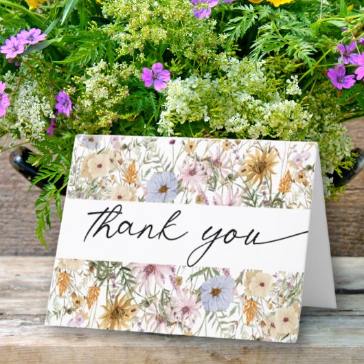 Floral Vielen Dank Wildblume Spring Dankeskarte