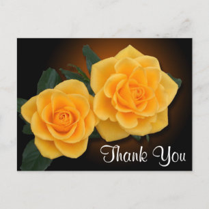 Floral Vielen Dank Yellow Rose Blume Postkarte