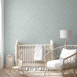Floral Vines Arabesque Blue Ivory William Morris Tapete