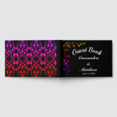 Floral Vines in Neon Black Background Guest Book Gästebuch (Voll)