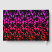 Floral Vines in Neon Black Background Guest Book Gästebuch (Rückseite)