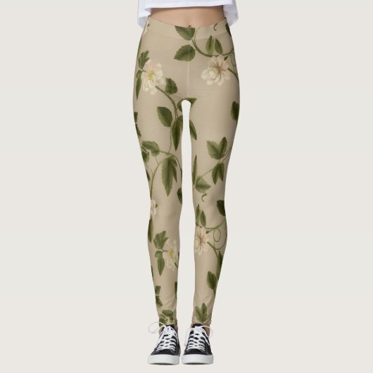 Floral Vines Pattern – Elegant Twisting Botanical  Leggings (Vorderseite)