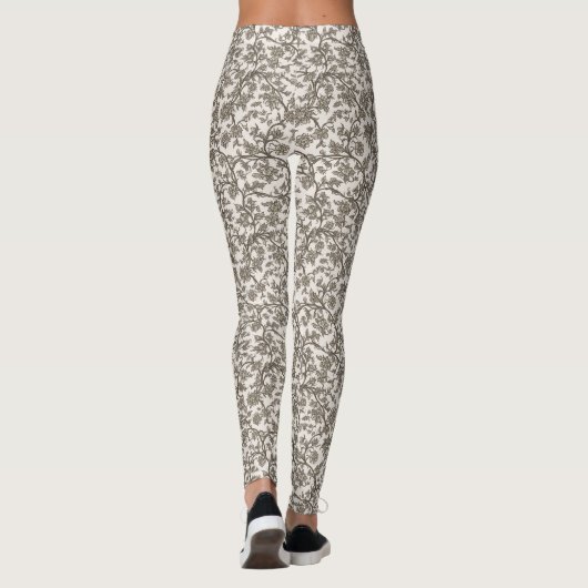Floral Vines Pattern – Elegant Twisting Botanical  Leggings (Rückseite)