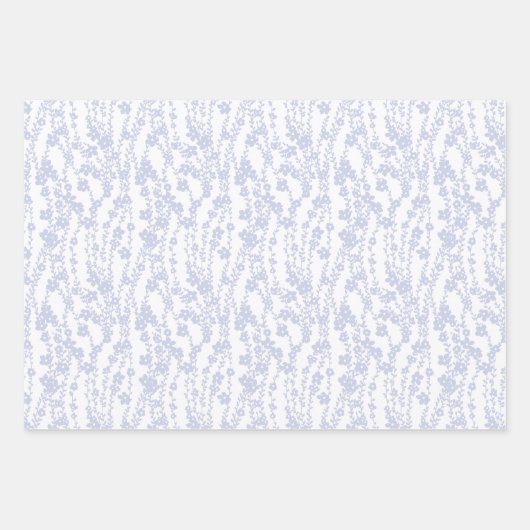 Floral Vines (White - Periwinkle) Geschenkpapier Set (Vorderseite 2)