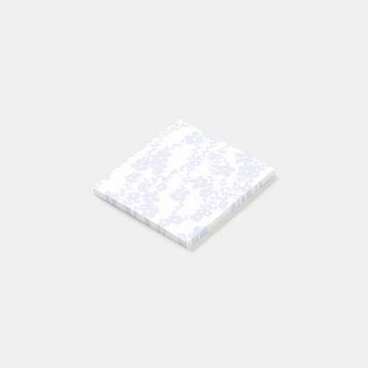 Floral Vines (White - Periwinkle) Post-it Klebezettel (angewinkelt)