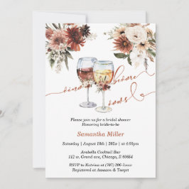 Floral Vino vor Vows Brautparty Einladung