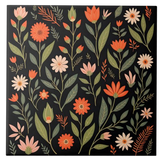 Floral Vintag Beautiful Trendy Collection Fliese (Vorderseite)