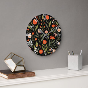 Floral Vintag Beautiful Trendy Collection Große Wanduhr
