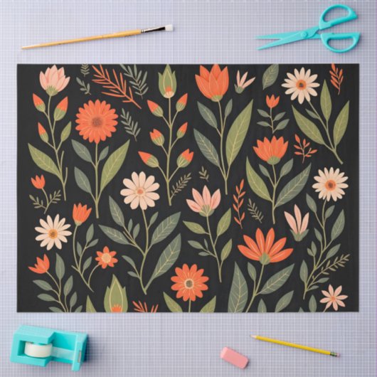 Floral Vintag Beautiful Trendy Collection Seidenpapier (Basteln)