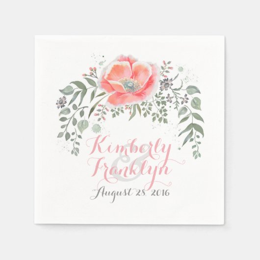 Floral Vintag Boho Wedding Serviette (Vorderseite)