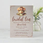 Floral Vintag Bridal Tee Party Brautparty Einladung (Stehend Vorderseite)