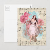 Floral Vintag Fairy Music Ballerina Dancer Postkarte (Vorne/Hinten)