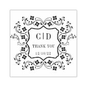 Floral Vintag Monogram Wedding Vielen Dank Gummistempel (Prägung)