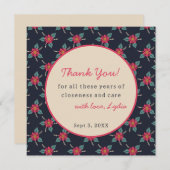 Floral Vintage Flat Thank You Card Dankeskarte (Vorne/Hinten)