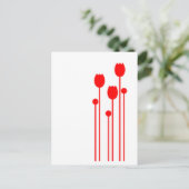 Floral Vintage rot red Postkarte (Stehend Vorderseite)