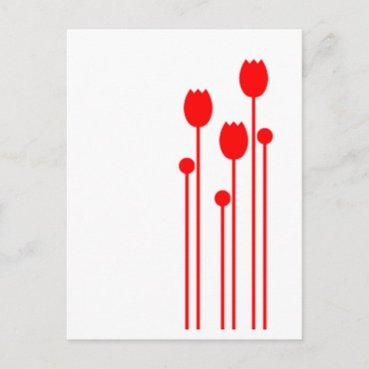 Floral Vintage rot red Postkarte (Vorderseite)