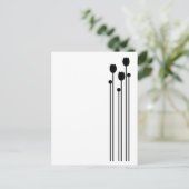Floral Vintage schwarz Postkarte (Stehend Vorderseite)