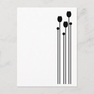 Floral Vintage schwarz Postkarte