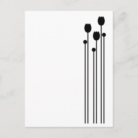 Floral Vintage schwarz Postkarte (Vorderseite)