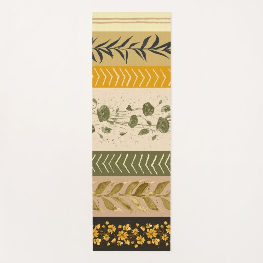 Floral Vintage Stripes Yogamatte (Vorderseite)