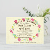 Floral Vintage Wedding Einladung (Stehend Vorderseite)