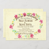 Floral Vintage Wedding Einladung (Vorne/Hinten)