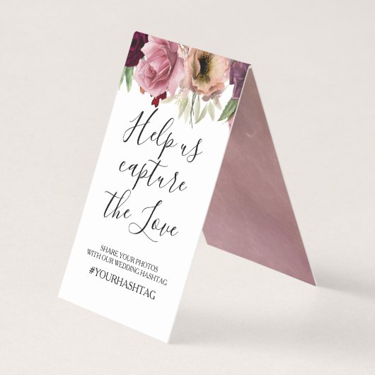 Floral Vintage Wedding Fotos Hashtag (Vorderseite)