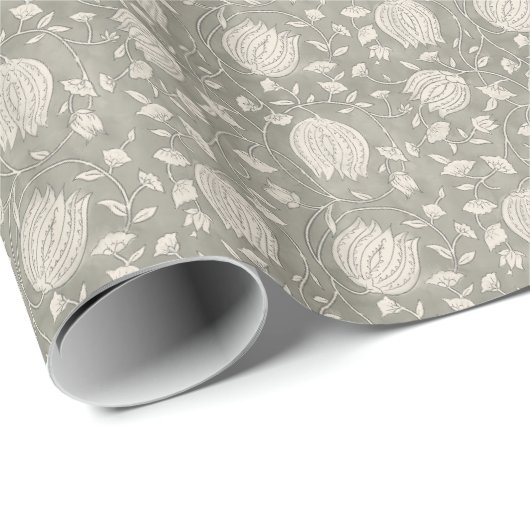 Floral Vintage Weihnachtsverpackung Geschenkpapier (Rolleneckpunkt)