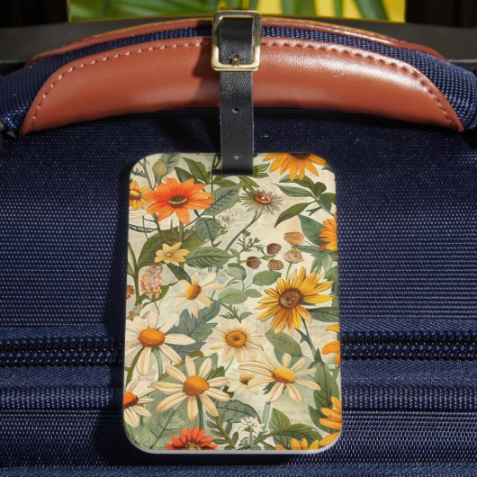 Floral Vintager Gepäckträger Gepäckanhänger (Vorderseite Insitu 2)