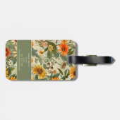 Floral Vintages Monogramm Gepäckstück Gepäckanhänger (Rückseite horizontal)