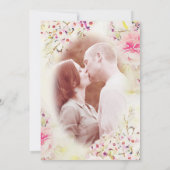 Floral Vintages Save the Date Foto Flachkarte (Rückseite)